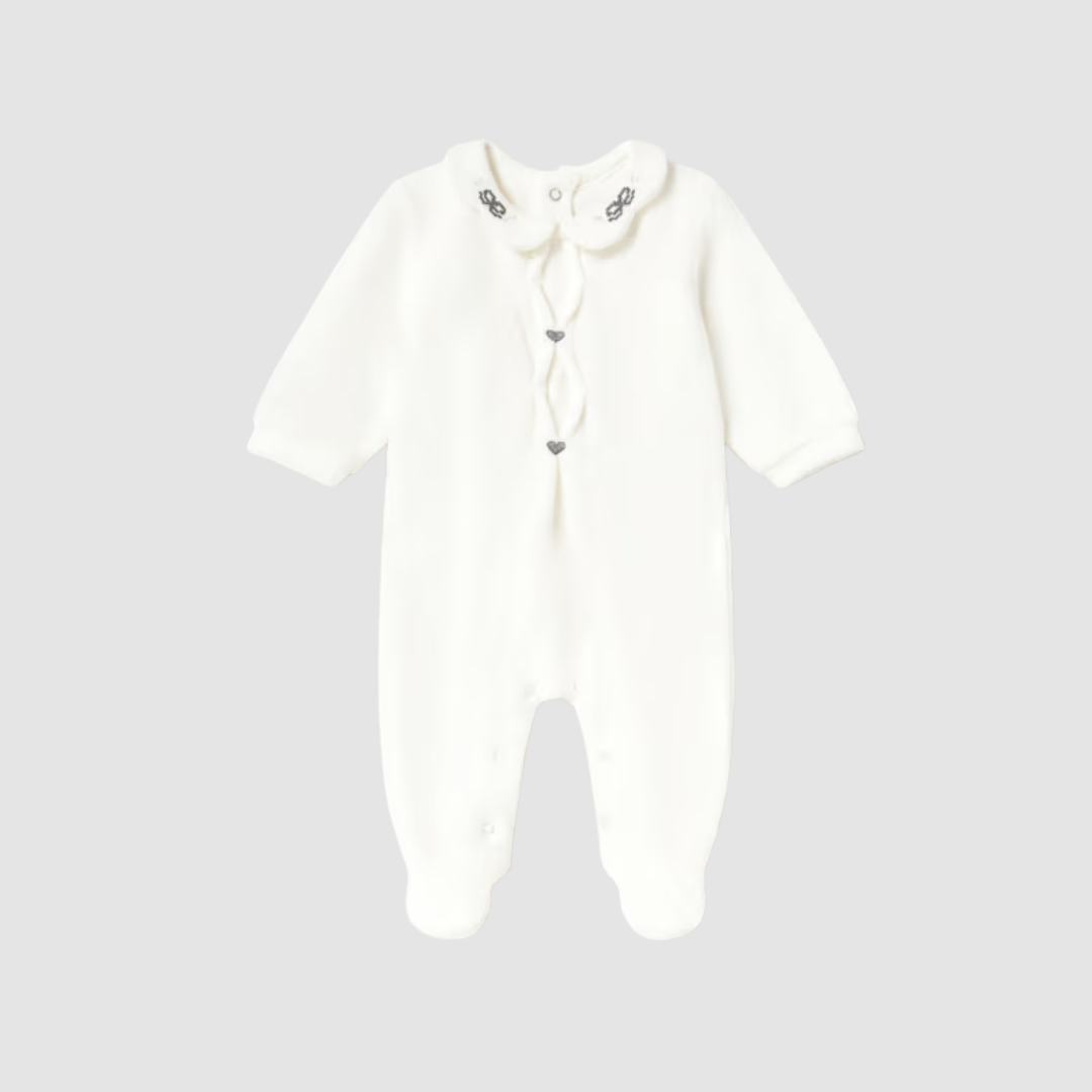 Pijama Cuello Ondas Recién Nacida Crudo Mayoral