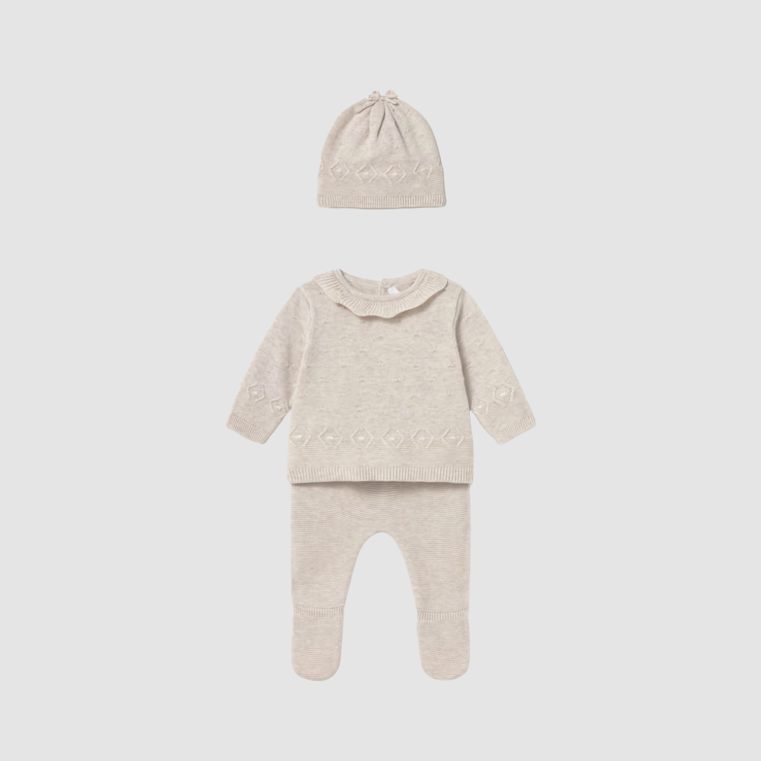 Conjunto 3 Piezas Tricot Recién Nacido Milk Vigoré Mayoral