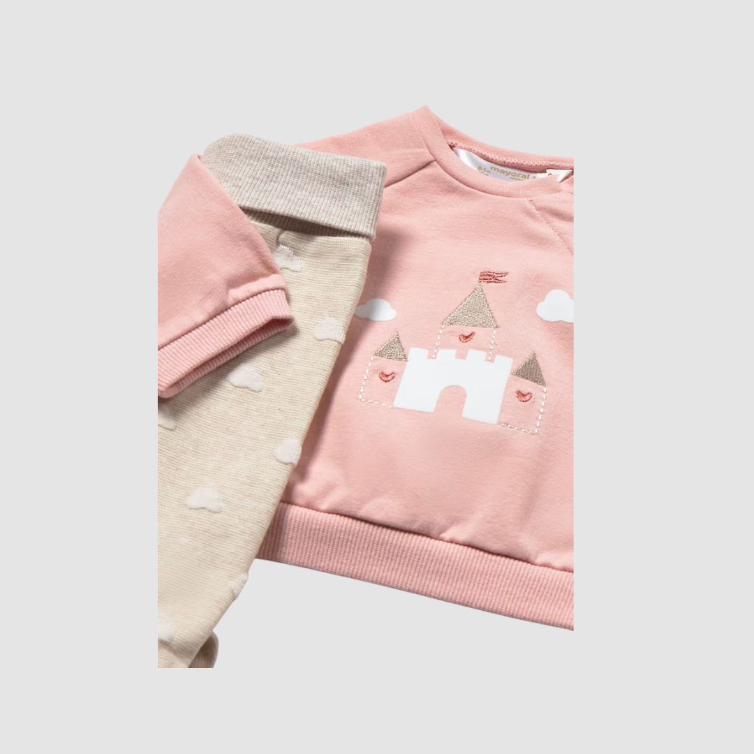 Conjunto Polaina y Sudadera Recién Nacida Rosa Baby Mayoral