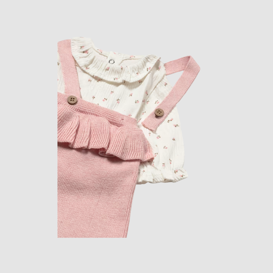 Conjunto 3 piezas recién nacida rosa baby vigoré Mayoral
