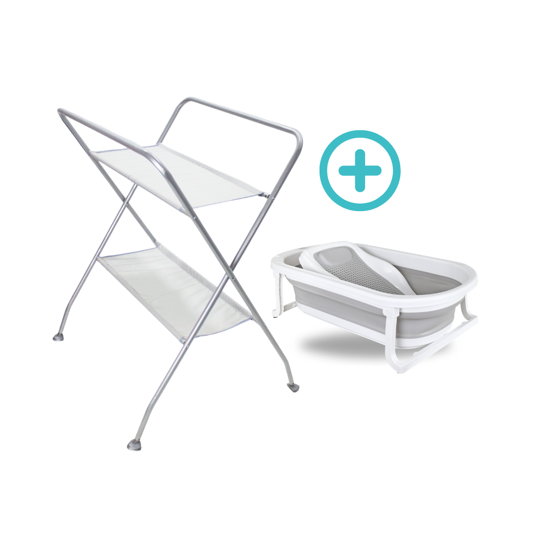 Tina Plegable Wanda Portátil Happy Baby Gris+ Soporte Para Tina De Bebé (Copia)