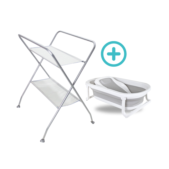 Tina Plegable Wanda Portátil Happy Baby Gris+ Soporte Para Tina De Bebé (Copia)
