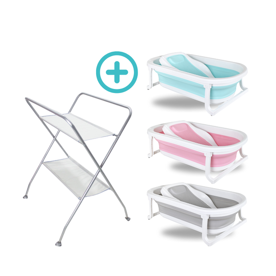 Tina Plegable Wanda Portátil Happy Baby+ Soporte Para Tina De Bebé