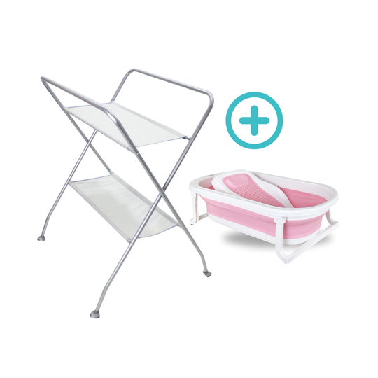 Tina Plegable Wanda Portátil Happy Baby+ Soporte Para Tina De Bebé