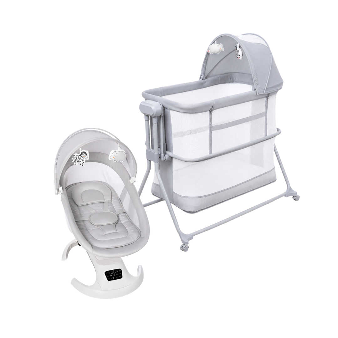 Combo Mastela Cuna Colecho y Corral Electrica + Silla Mecedora Electrica