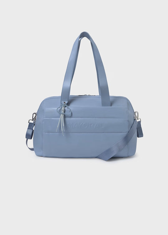 Bolso Pañalera Bebé Relieve Impermeable Dusty Blue