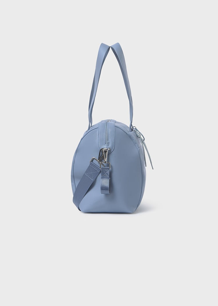 Bolso Pañalera Bebé Relieve Impermeable Dusty Blue