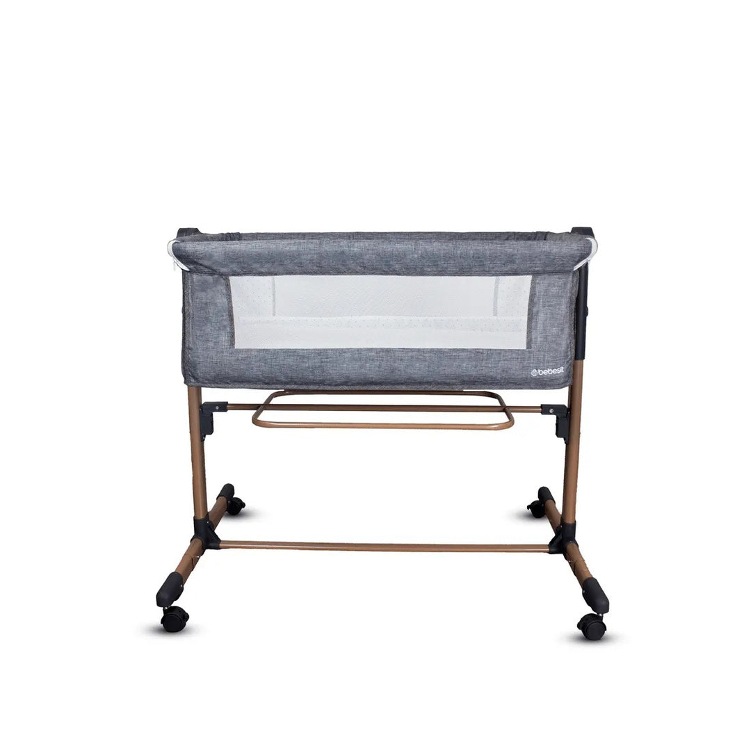 Cuna Colecho Side By Side Bebesit Gris-Dorado + Colchoneta Ultra Suave