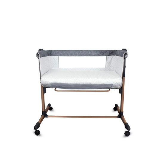 Cuna Colecho Side By Side Bebesit Gris-Dorado + Colchoneta Ultra Suave
