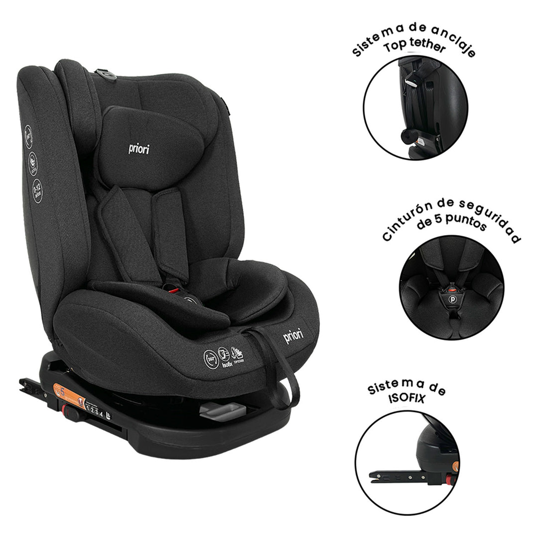 Silla Carro Bebé First Isize Priori Gris Oscuro