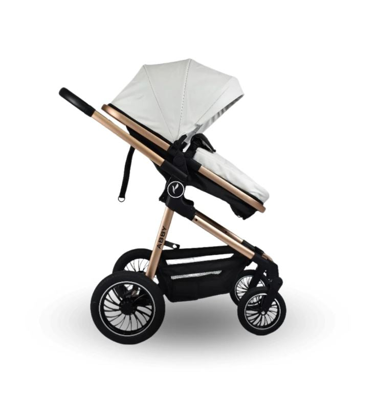 Coche Para Bebé Moises de Lujo Abby Premium Baby Blanco+ Tina Plegable Wanda Portátil Happy Baby