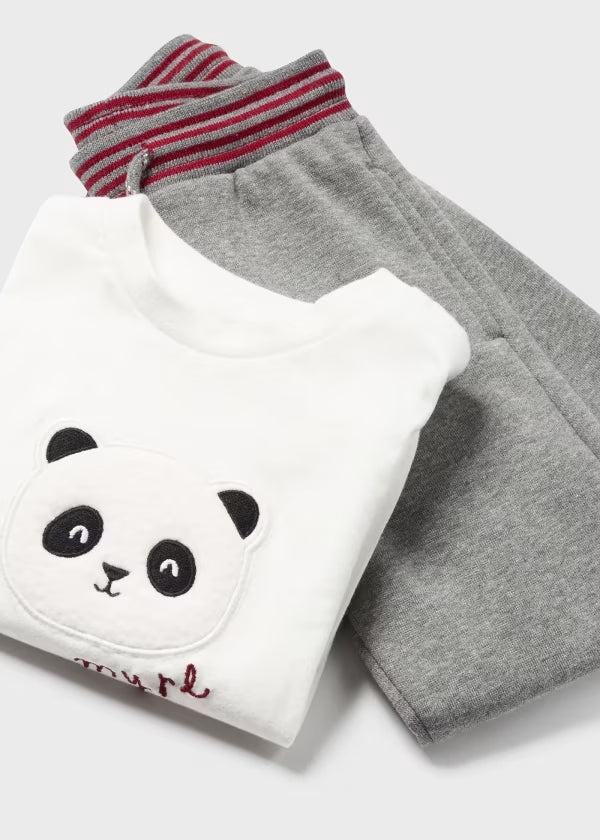 Chándal Con Camiseta Panda Bebé Guinda Mayoral