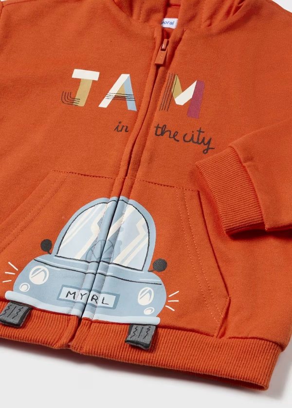 Sudadera Cremallera Interactiva Bebé Naranja Mayoral