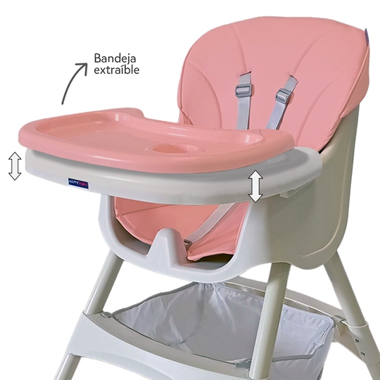 Silla Comedor York Happy Baby Rosa