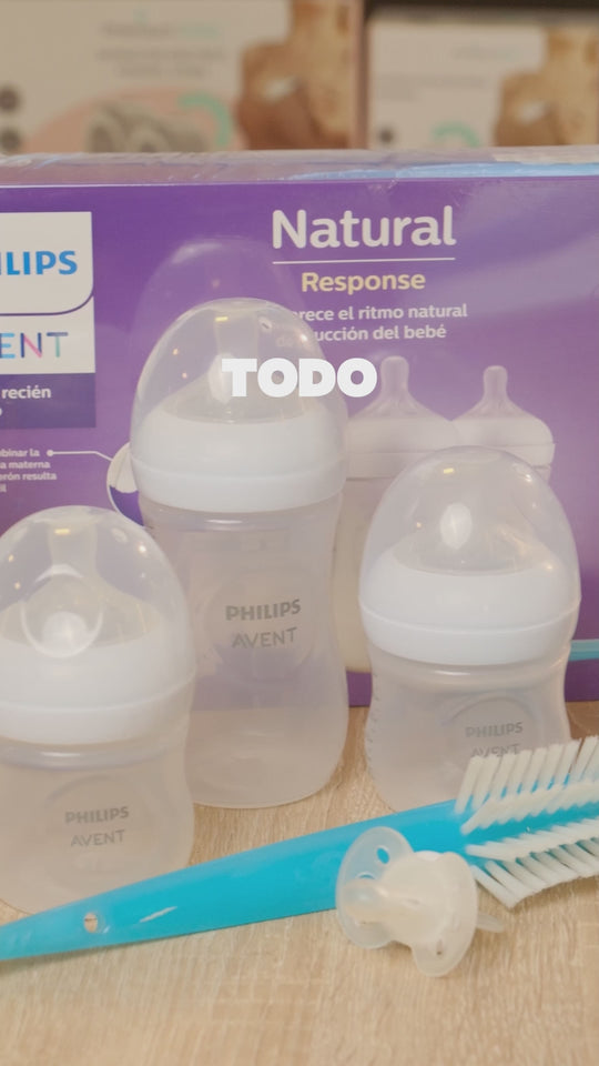 Combo Avent: Set de Inicio Recién Nacido x6 Avent + Calentador Eléctrico Avent + Almohada de lactancia
