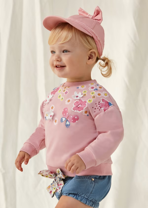 Sudadera flores Better Cotton bebe Dalia Mayoral Central del Bebe