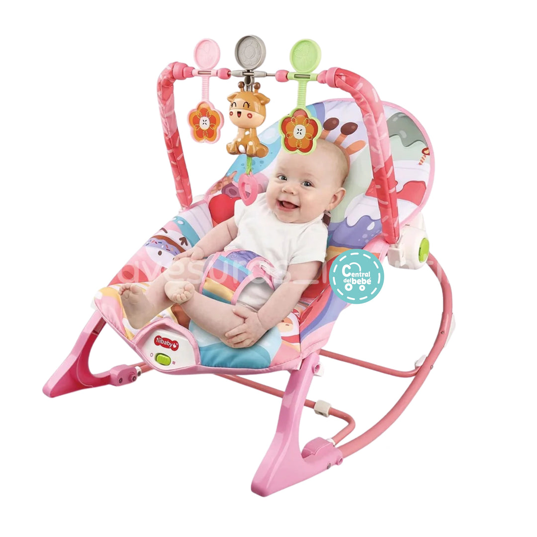 Silla Mecedora Rocker Jirafa Rosa Oscuro Ibaby