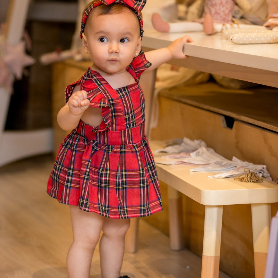 Vestido y Diadema Escoces babysamuu