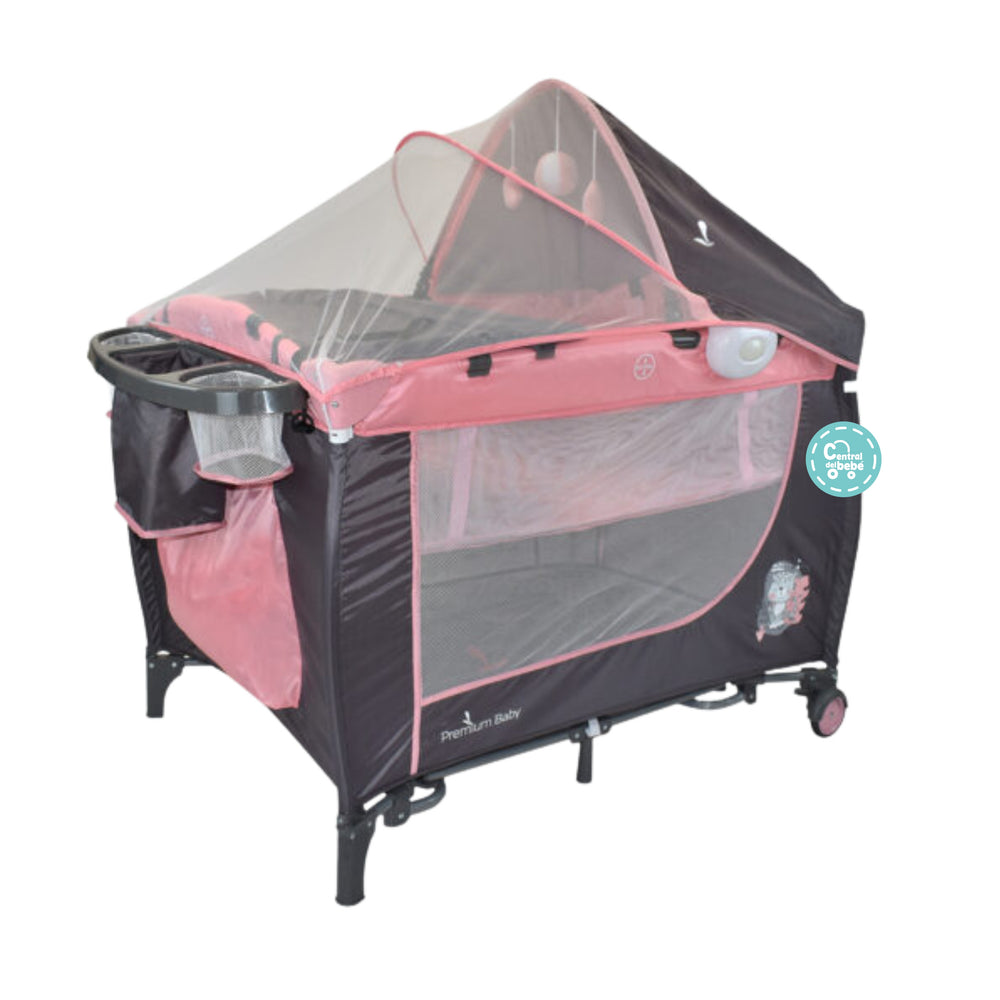Corral Napoles Premium Baby Rosa + Colchoneta Ultrasuave