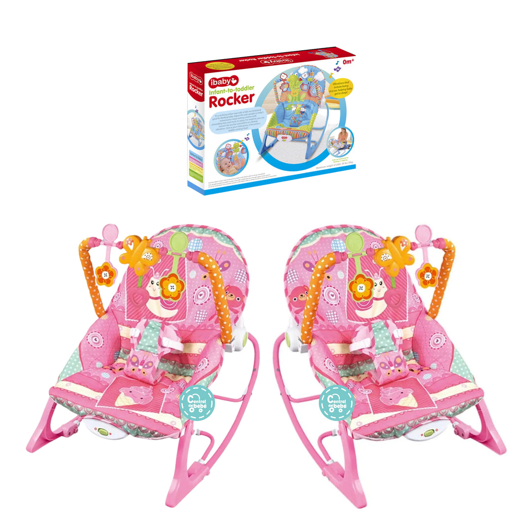 Silla Mecedora Rocker Mariposa Rosa Ibaby