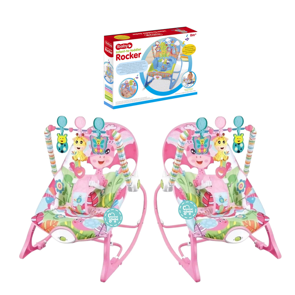 Silla Mecedora Rocker Jirafa Rosa Ibaby